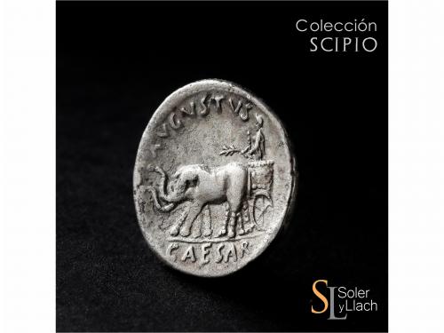 IMPERIO ROMANO. Denario. Acuñada el 19 a.C. AUGUSTO. P. Petr