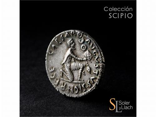 IMPERIO ROMANO. Denario. Acuñada el 19 a.C. AUGUSTO. P. Petr