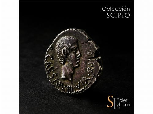 IMPERIO ROMANO. Denario. Acuñada el 40 a.C. OCTAVIO. Q. Salv