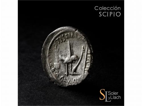 IMPERIO ROMANO. Denario. Acuñada el 40 a.C. OCTAVIO. Ti. Sem