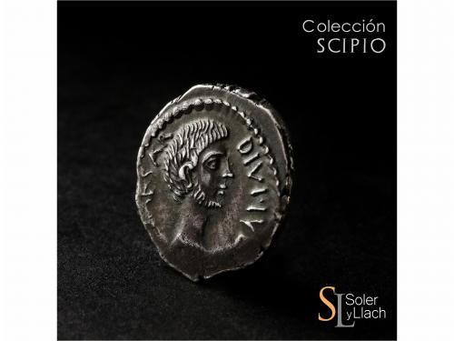 IMPERIO ROMANO. Denario. Acuñada el 38 a.C. OCTAVIO y AGRIPP