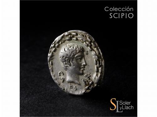 IMPERIO ROMANO. Denario. Acuñada el 17 a.C. CAYO CÉSAR. Anv.