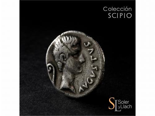 IMPERIO ROMANO. Denario. Acuñada el 13 a.C. JULIA y AUGUSTO.