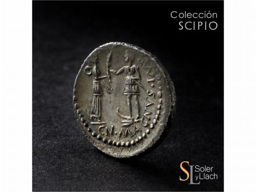 IMPERIO ROMANO. Denario. Acuñada el 46-45 a.C. POMPEYO EL GR