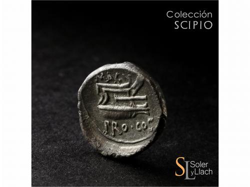 IMPERIO ROMANO. Denario. Acuñada el 49 a.C. POMPEYO EL GRAND