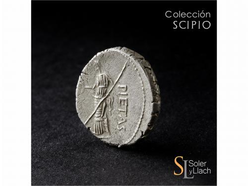 IMPERIO ROMANO. Denario. Acuñada el 45-44 a.C. POMPEYO EL GR