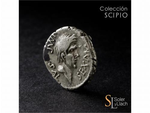 IMPERIO ROMANO. Denario. Acuñada el 45-44 a.C. POMPEYO EL GR