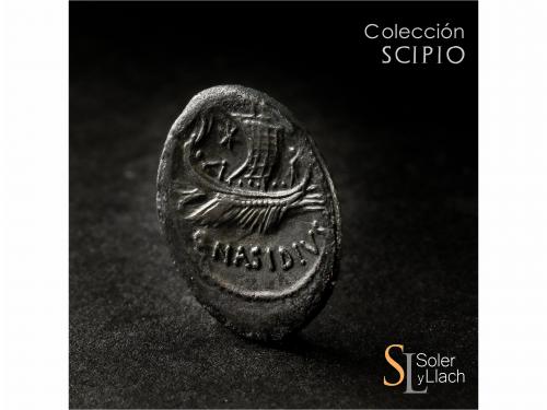 IMPERIO ROMANO. Denario. Acuñada el 44-43 a.C. POMPEYO EL GR