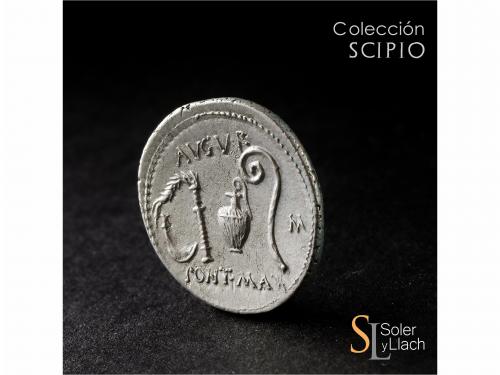 IMPERIO ROMANO. Denario. Acuñada el 46 a.C. JULIO CÉSAR. ÁFR