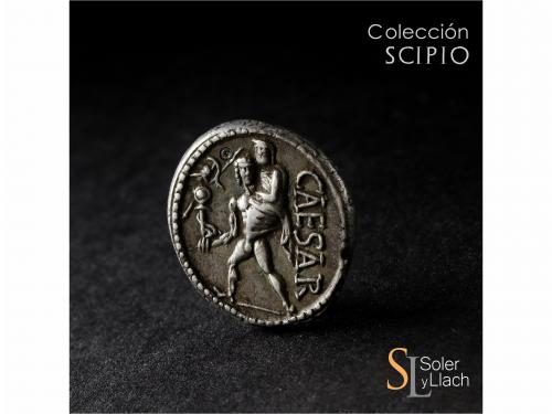 IMPERIO ROMANO. Denario. Acuñada el 47-46 a.C. JULIO CÉSAR. 