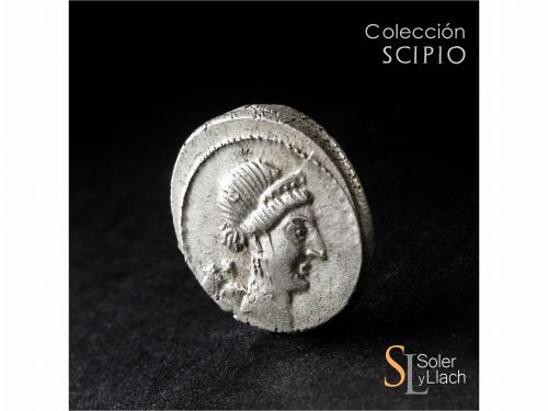 IMPERIO ROMANO. Denario. Acuñada el 46-45 a.C. JULIO CÉSAR. 
