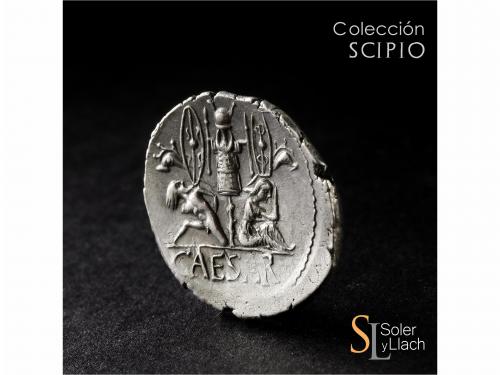 IMPERIO ROMANO. Denario. Acuñada el 44 a.C. JULIO CÉSAR. GAL