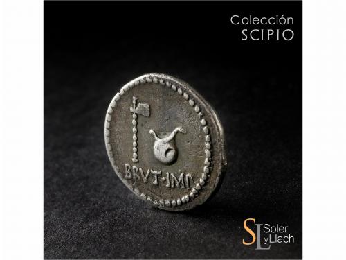 IMPERIO ROMANO. Denario. Acuñada el 43-42 a.C. BRUTO. L. Pla