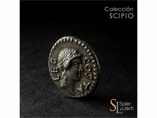 IMPERIO ROMANO. Denario. Acuñada el 43-42 a.C. BRUTO. Pedani