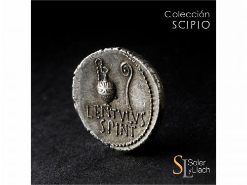 IMPERIO ROMANO. Denario. Acuñada el 43-42 a.C. CASIO. P. Cor