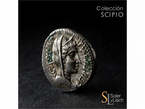 IMPERIO ROMANO. Denario. Acuñada el 43-42 a.C. CASIO. P. Cor
