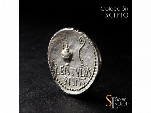 IMPERIO ROMANO. Denario. Acuñada el 43-42 a.C. CASIO. P. Cor