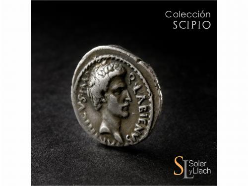 IMPERIO ROMANO. Denario. Acuñada el 40 a.C. LABIENO. Q. Atiu