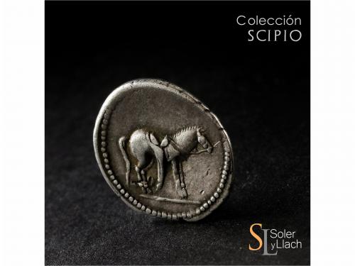 IMPERIO ROMANO. Denario. Acuñada el 40 a.C. LABIENO. Q. Atiu