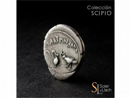 IMPERIO ROMANO. Denario. Acuñada el 43-42 a.C. LÉPIDO y MARC