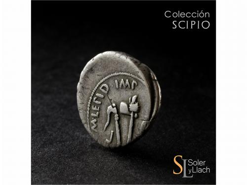 IMPERIO ROMANO. Denario. Acuñada el 43-42 a.C. LÉPIDO y MARC