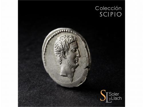 IMPERIO ROMANO. Denario. Acuñada el 42 a.C. MARCO ANTONIO. C