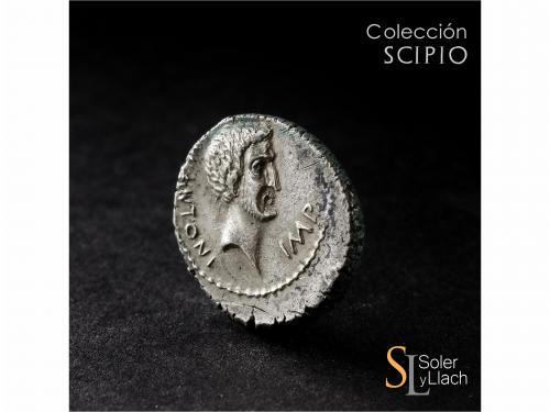 IMPERIO ROMANO. Denario. Acuñada el 42 a.C. MARCO ANTONIO. C