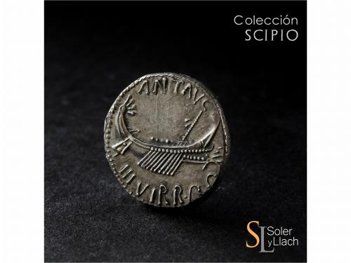 IMPERIO ROMANO. Denario. Acuñada el 32-31 a.C. MARCO ANTONIO