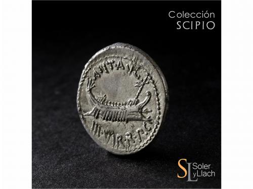 IMPERIO ROMANO. Denario. Acuñada el 32-31 a.C. MARCO ANTONIO