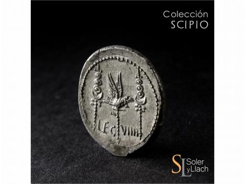 IMPERIO ROMANO. Denario. Acuñada el 32-31 a.C. MARCO ANTONIO