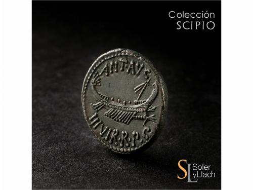 IMPERIO ROMANO. Denario. Acuñada el 32-31 a.C. MARCO ANTONIO