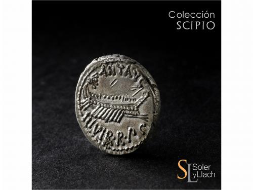 IMPERIO ROMANO. Denario. Acuñada el 32-31 a.C. MARCO ANTONIO