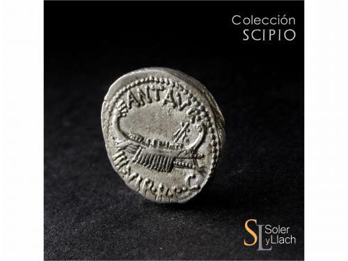 IMPERIO ROMANO. Denario. Acuñada el 32-31 a.C. MARCO ANTONIO