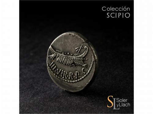 IMPERIO ROMANO. Denario. Acuñada el 32-31 a.C. MARCO ANTONIO