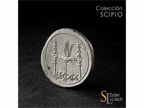 IMPERIO ROMANO. Denario. Acuñada el 32-31 a.C. MARCO ANTONIO