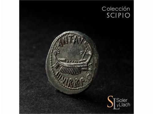 IMPERIO ROMANO. Denario. Acuñada el 32-31 a.C. MARCO ANTONIO