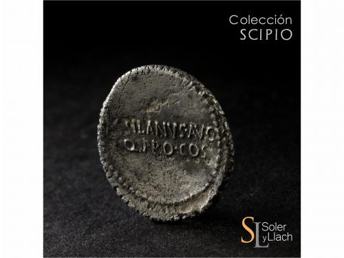 IMPERIO ROMANO. Denario. Acuñada el 33 a.C. MARCO ANTONIO. M