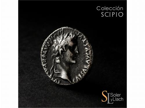 IMPERIO ROMANO. Denario. Acuñada el 13 d.C. TIBERIO y AUGUST