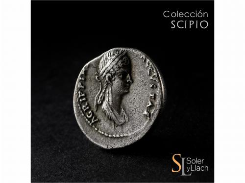 IMPERIO ROMANO. Denario. Acuñada el 50-54 d.C. CLAUDIO y AGR