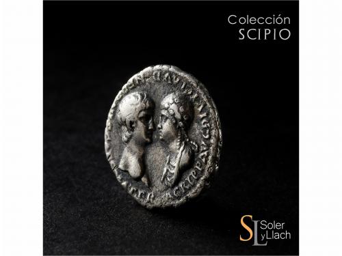 IMPERIO ROMANO. Denario. Acuñada el 54 d.C. AGRIPINA HIJA y 