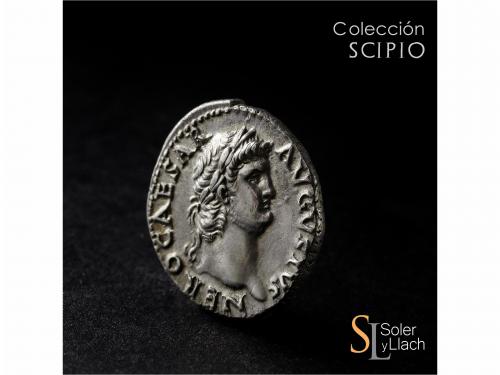 IMPERIO ROMANO. Denario. Acuñada el 64-65 d.C. NERÓN. Anv.: 