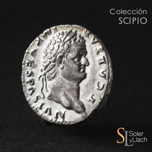 IMPERIO ROMANO. Denario. Acuñada el 74-79 d.C. TITO. T. CAE