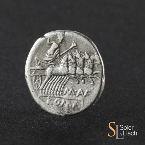 REPÚBLICA ROMANA. Denario. 140 a.C. AUFIDIA. Marcus Aufidiu