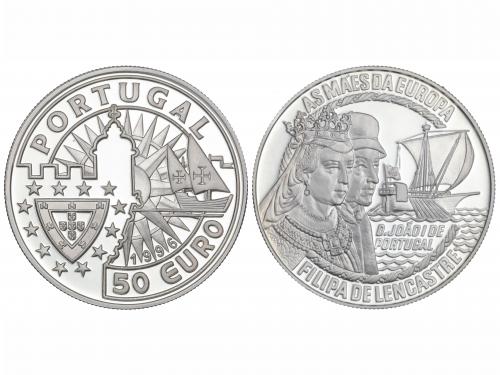 PORTUGAL. 50 Euro. 1996. 28 grs. AR. Leonor de Portugal y Fi