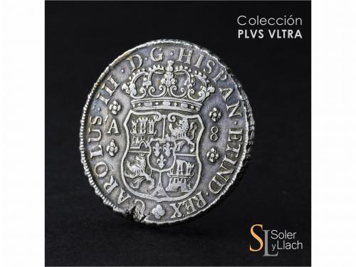 CARLOS III. 8 Reales. 1770/69. SANTIAGO. A. 26,93 grs. Colum