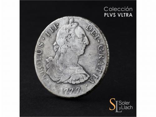 CARLOS III. 8 Reales. 1777. SANTIAGO. D.A. 26,74 grs. Pátina