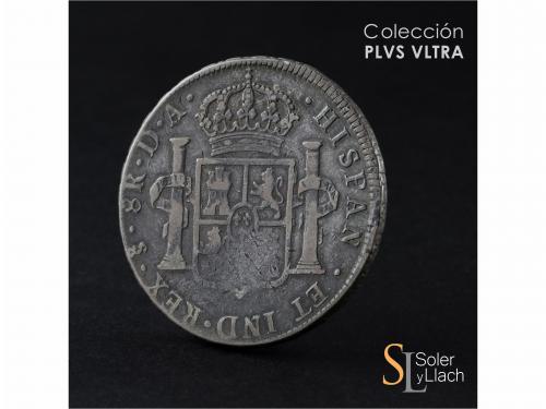 CARLOS III. 8 Reales. 1779. SANTIAGO. D.A. 26,75 grs. Pátina