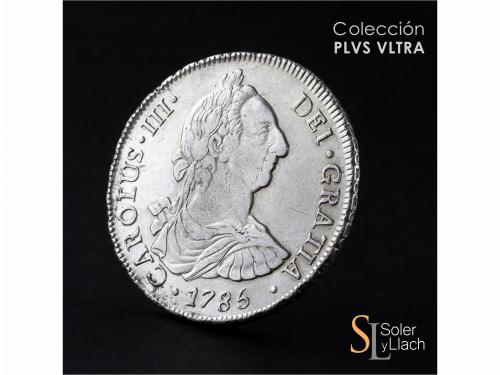 CARLOS III. 8 Reales. 1785. SANTIAGO. D.A. 26,67 grs. Rarísi