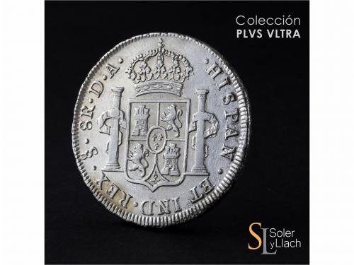 CARLOS III. 8 Reales. 1785. SANTIAGO. D.A. 26,67 grs. Rarísi