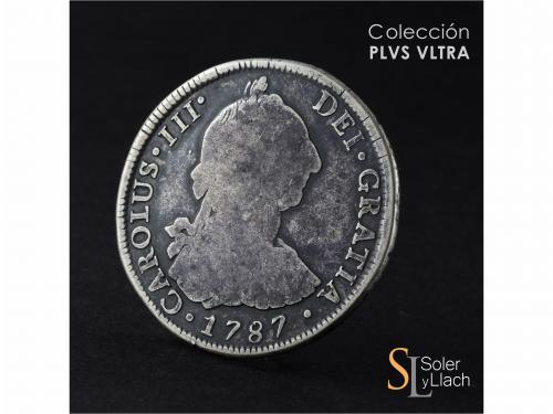 CARLOS III. 8 Reales. 1787. SANTIAGO. D.A. 25,69 grs. Pátina